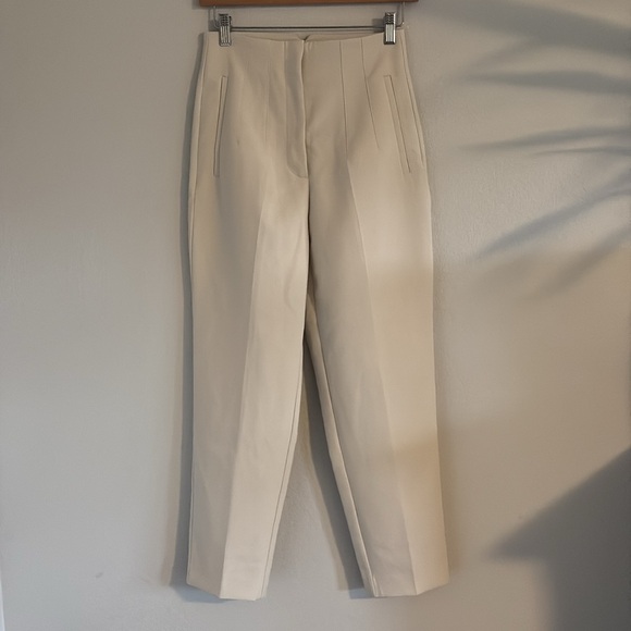 Zara High Rise Cream Trousers - Picture 3 of 7